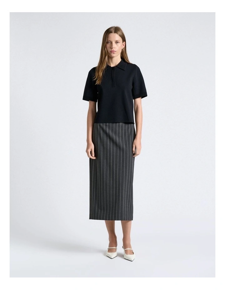 Milano Polo Top in Black image 3