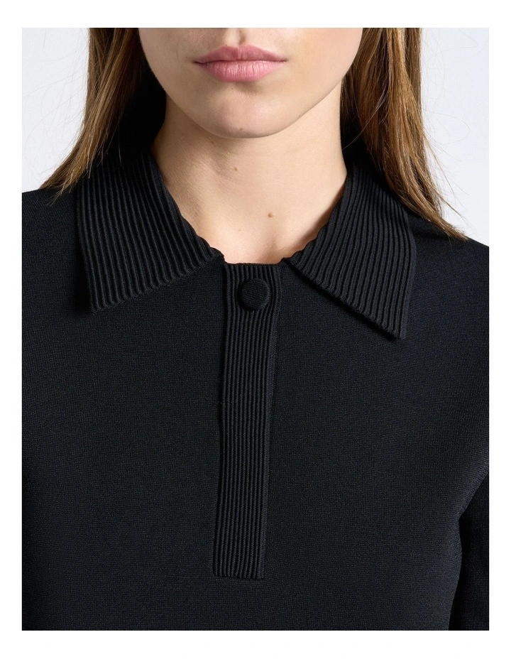 Milano Polo Top in Black image 4
