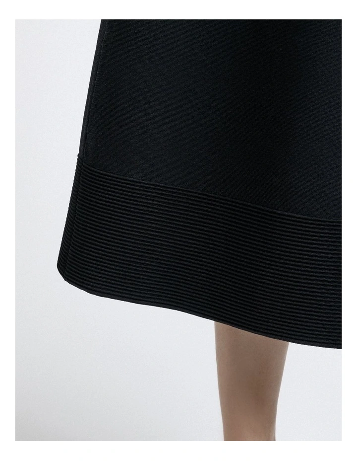 Milano Ottoman Stitch Midi Dress in Black image 5