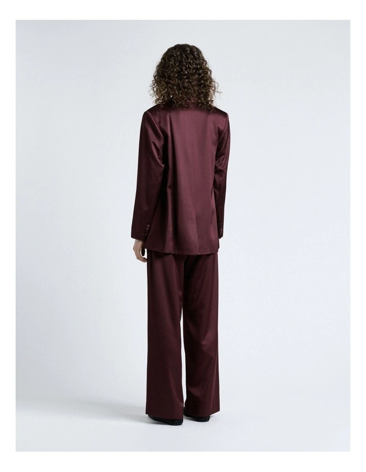 Matte Satin Viscose Double Breasted Blazer in Red image 2