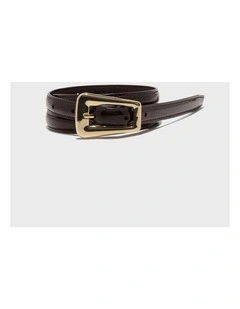 Coffee Bean Oversized Buckle Patent Leather Belt