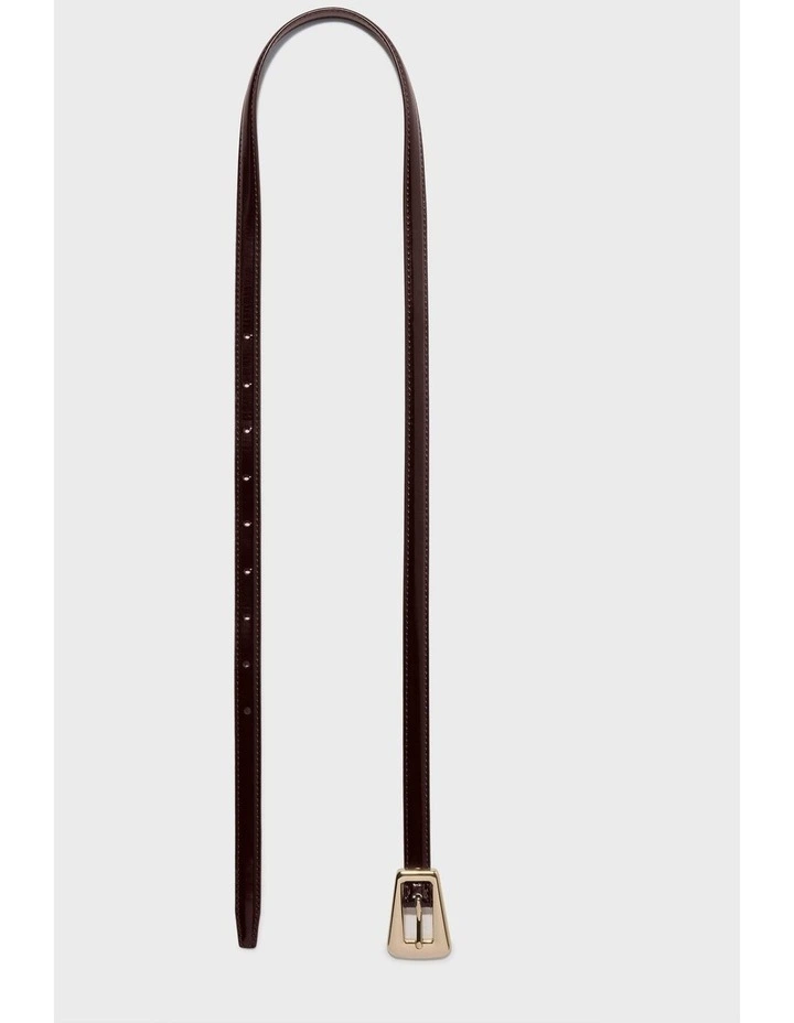 Coffee Bean Oversized Buckle Patent Leather Belt image 2