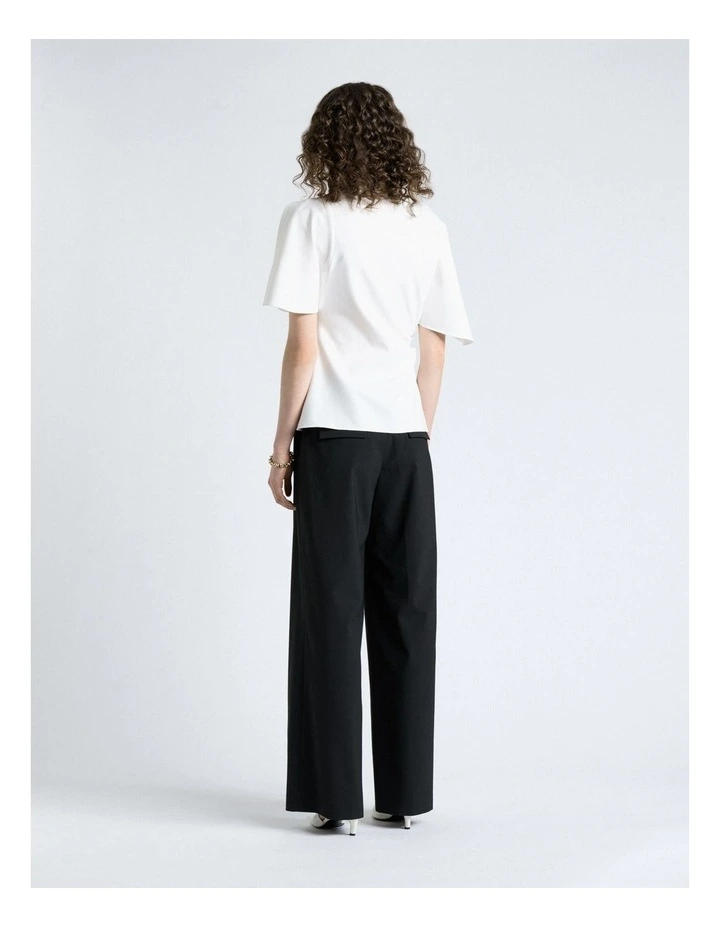 Crepe Draped Neck Top in Ivory image 2