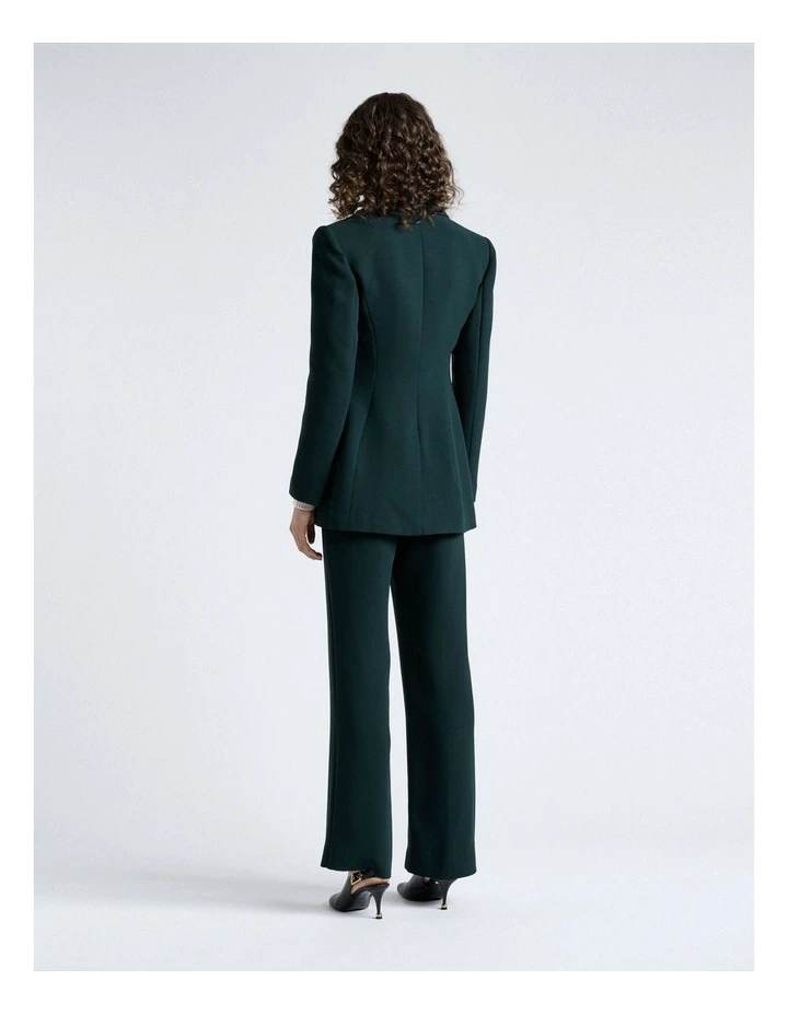 Double Weave Blazer in Jade image 2