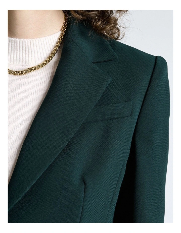 Double Weave Blazer in Jade image 4