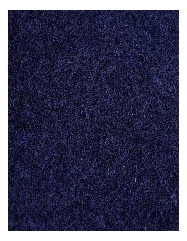 Brushed Alpaca Wool Blend Short Sleeve Tee in Blue image 3