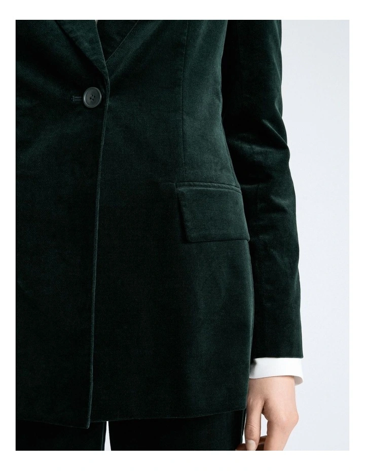 Jade Stretch Velvet Hourglass Blazer image 4