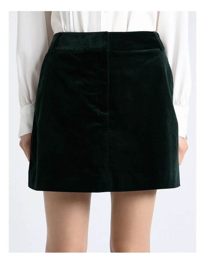 Jade Stretch Velvet Mini Skirt image 1