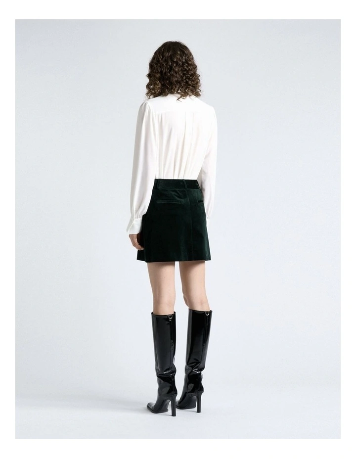 Jade Stretch Velvet Mini Skirt image 2