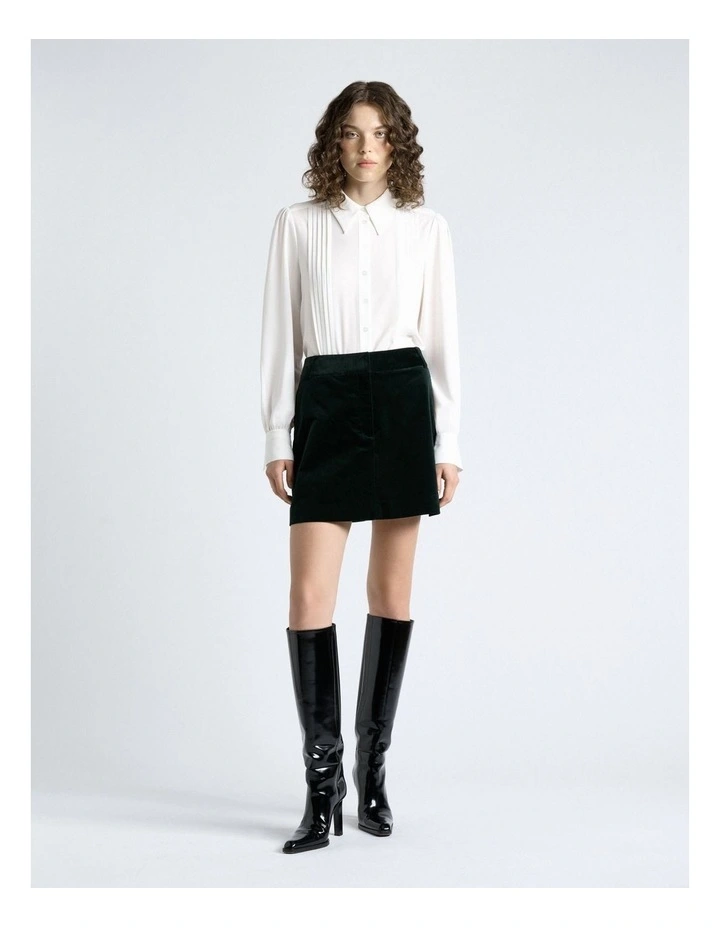 Jade Stretch Velvet Mini Skirt image 3