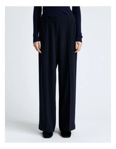 Crepe Wide Leg Pant in Dark Ink