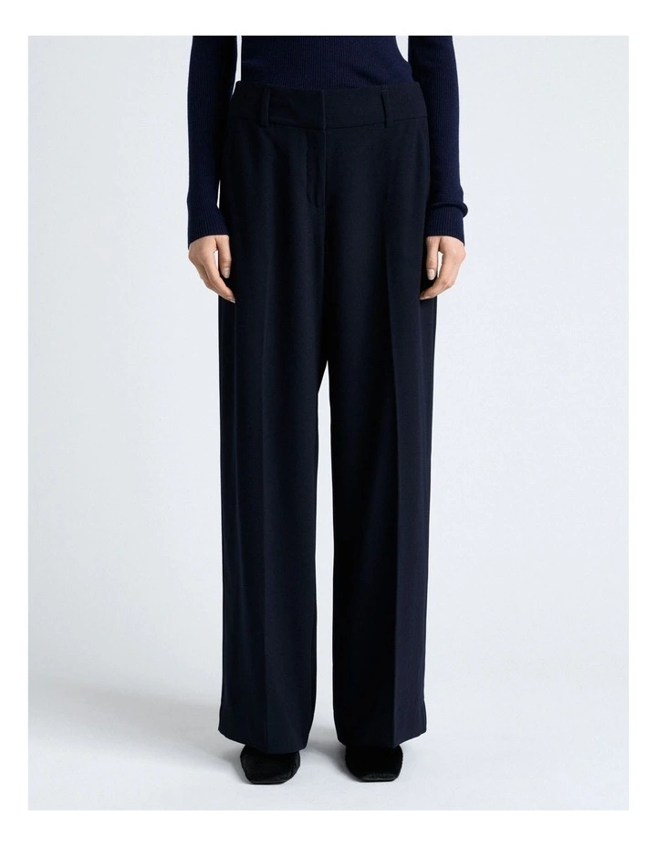Crepe Wide Leg Pant in Dark Ink image 1