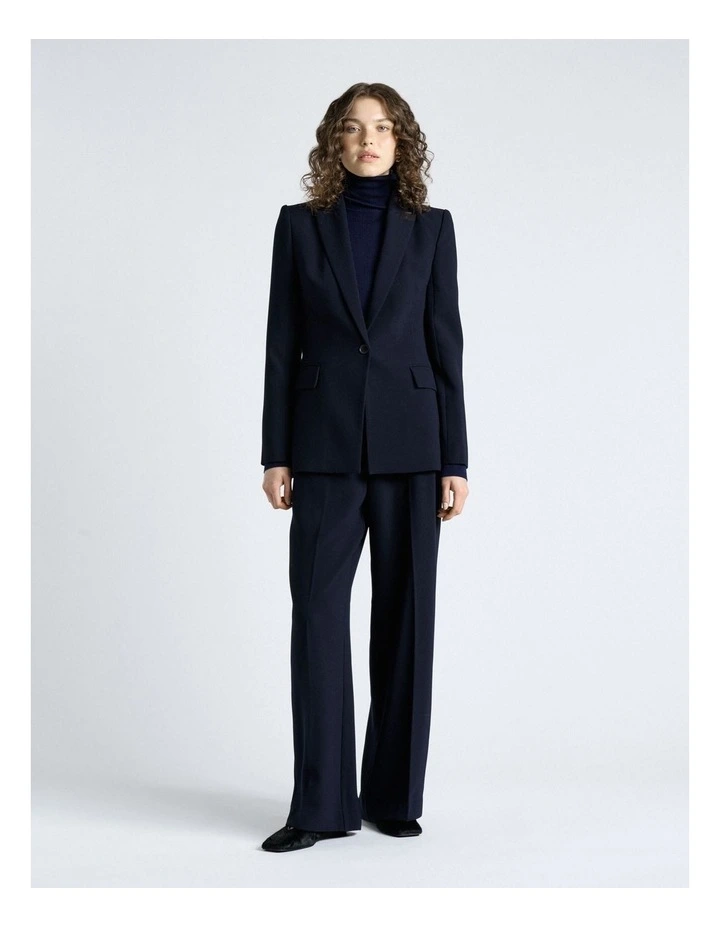 Crepe Tailored Blazer in Dark Ink image 3
