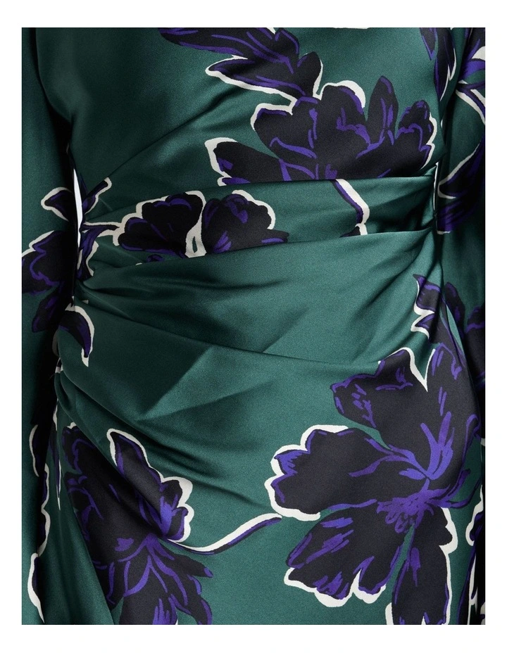 Fern Brushwork Floral Gathered Midi Dress image 4