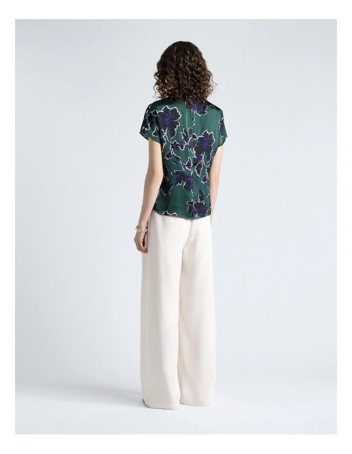 Brushwork Floral Twist Neck Top image 2