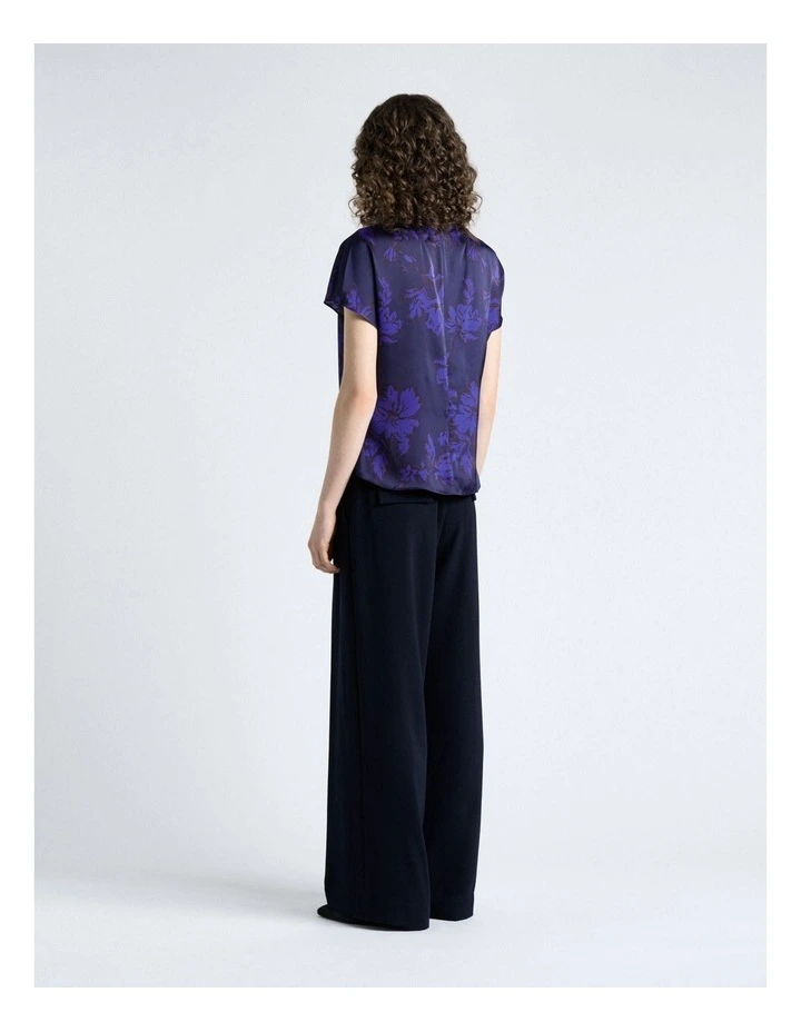 Brushwork Floral Twist Neck Top image 2