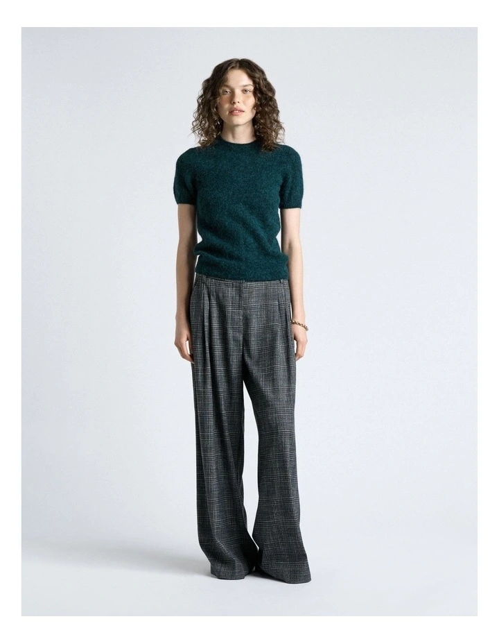Fine Plaid Pleat Wide Leg Pant image 3