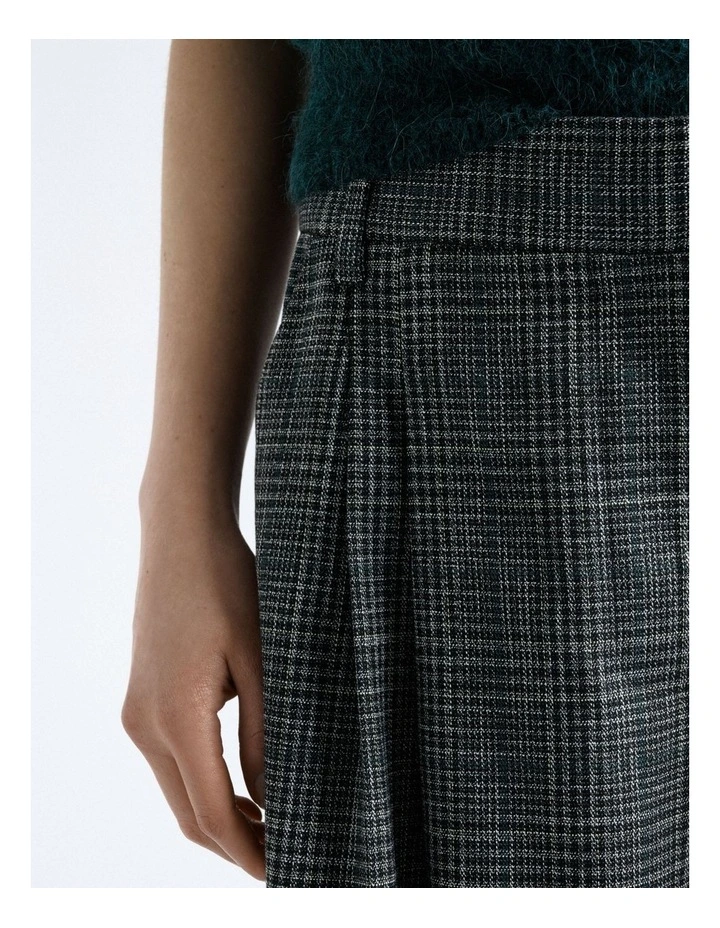 Fine Plaid Pleat Wide Leg Pant image 4
