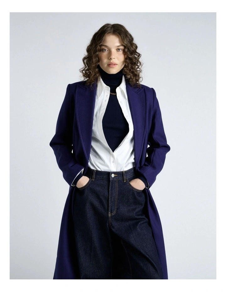 Cobalt Italian Soft Wool Blend Coat image 3