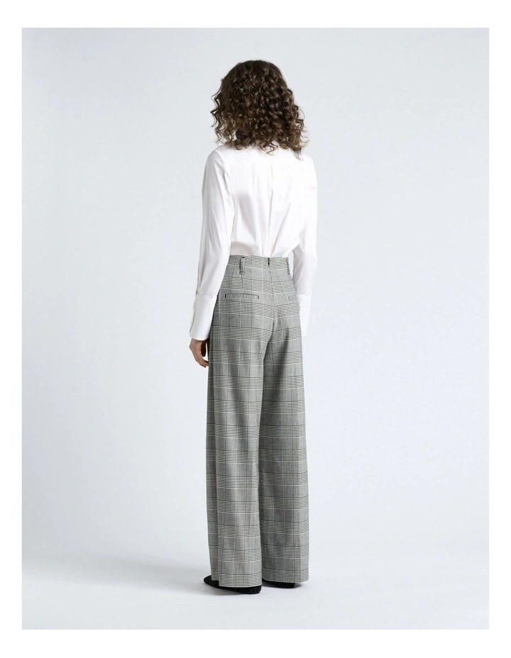 Topstitched Cotton Shirt in White image 2