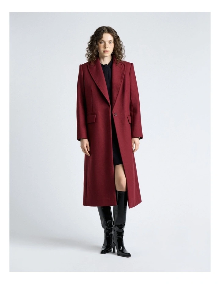 Italian Soft Wool Blend Coat in Scarlet image 1