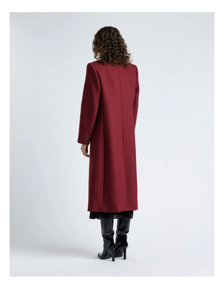 Italian Soft Wool Blend Coat in Scarlet image 2