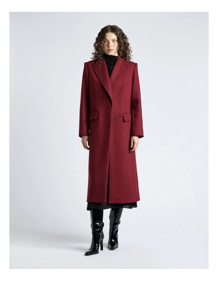 Italian Soft Wool Blend Coat in Scarlet image 3