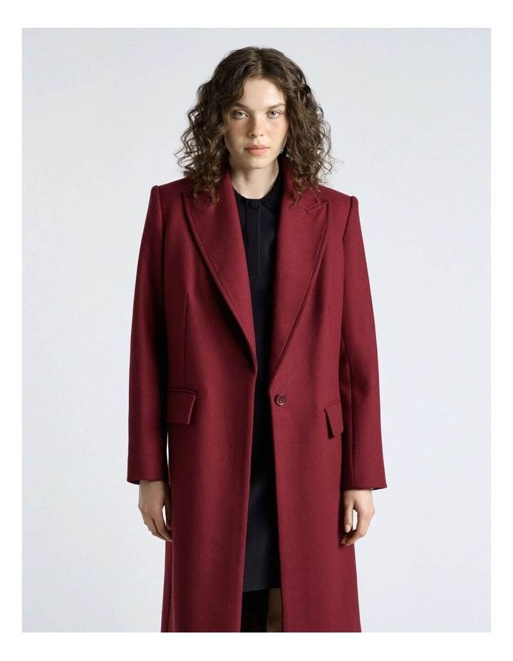 Italian Soft Wool Blend Coat in Scarlet image 4