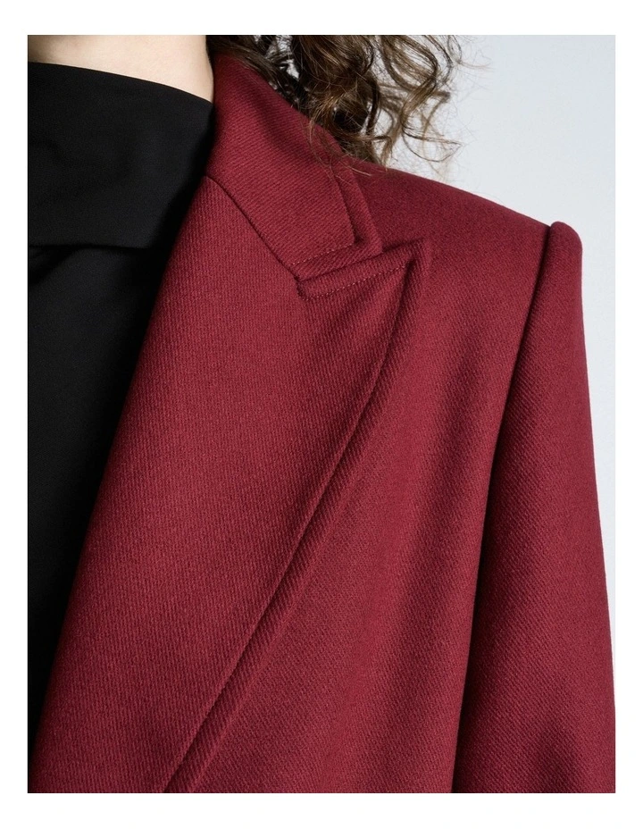 Italian Soft Wool Blend Coat in Scarlet image 6
