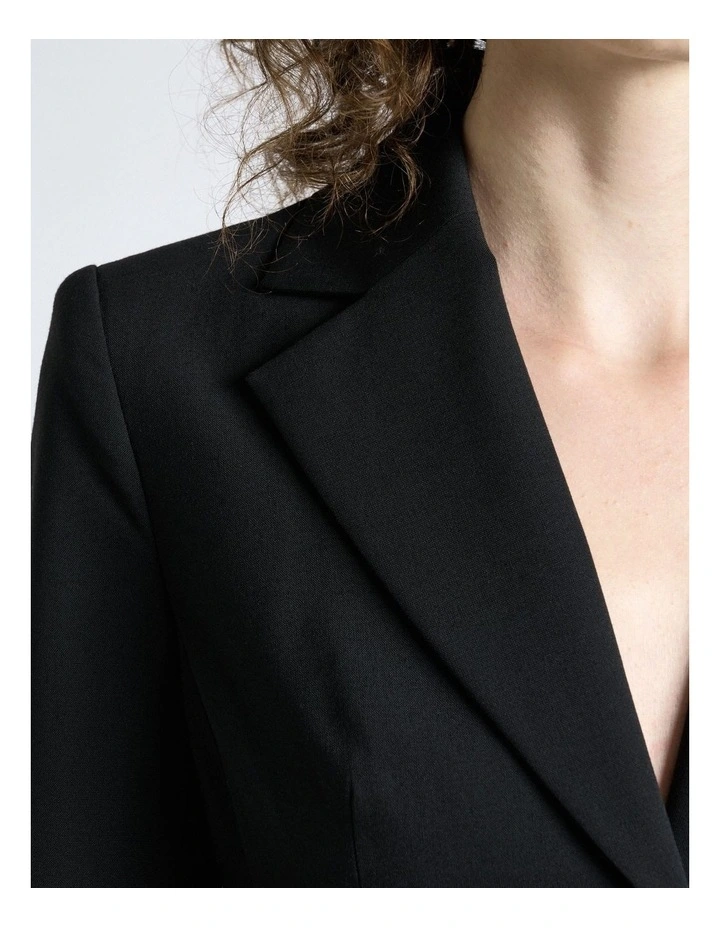 European Stretch Suiting Hourglass Blazer in Black image 3