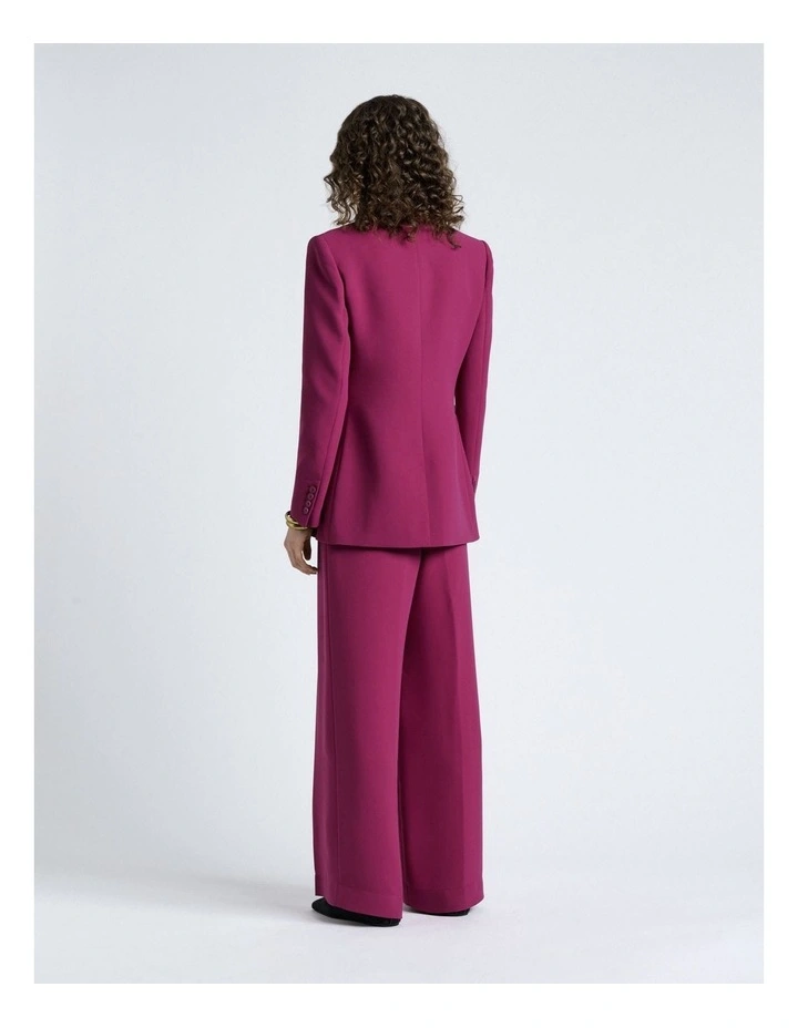 Magenta Double Weave Tailored Blazer in Magenta image 2