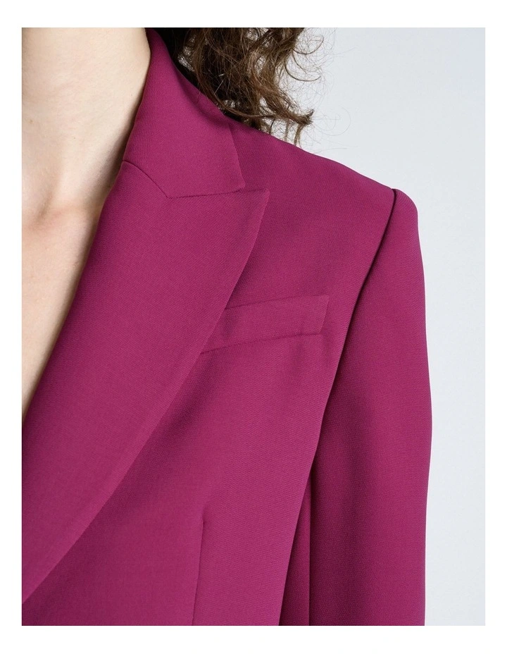 Magenta Double Weave Tailored Blazer in Magenta image 3