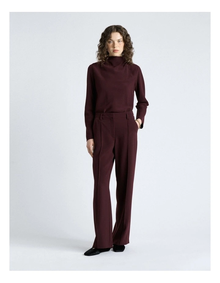 Crepe Long Sleeve Top in Purple image 3