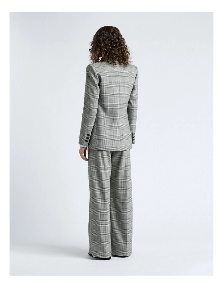 European Houndstooth Check Blazer in Grey image 2