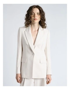 Crepe Boyfriend Blazer in Ivory