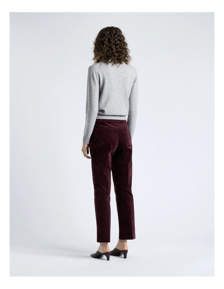 Stretch Velvet Straight Leg Pant in Merlot image 2