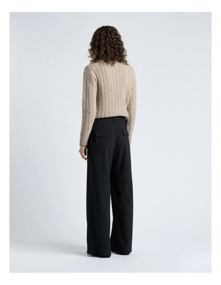 European Stretch Suiting Straight Leg Pant in Black image 2