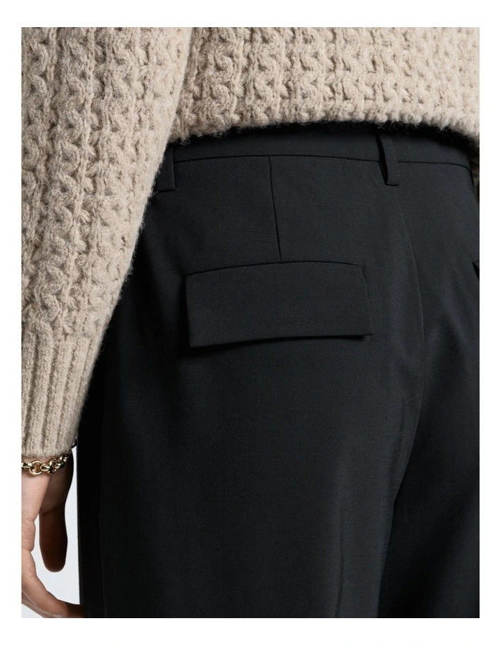 European Stretch Suiting Straight Leg Pant in Black image 3