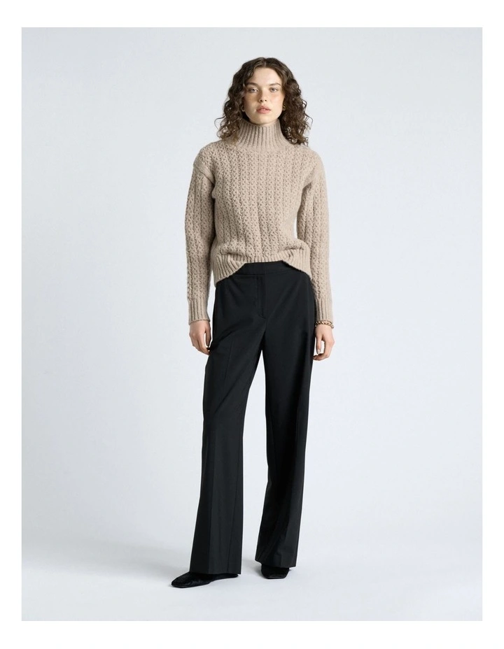 European Stretch Suiting Straight Leg Pant in Black image 4