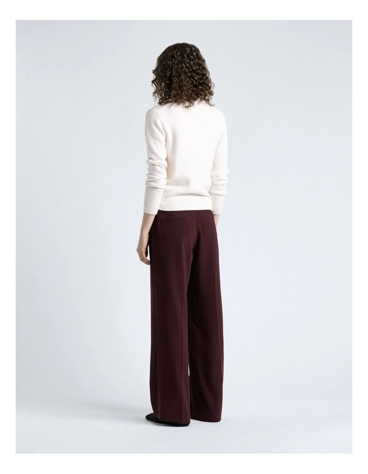 Crepe Straight Leg Pant in Dark Plum image 2
