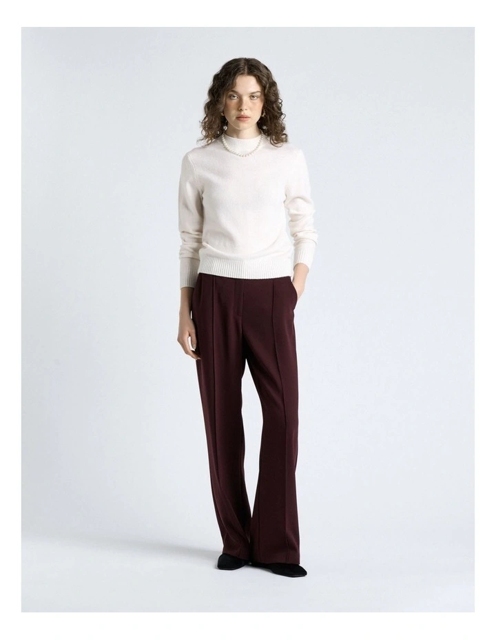 Crepe Straight Leg Pant in Dark Plum image 3