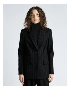 Pinstripe Boyfriend Blazer