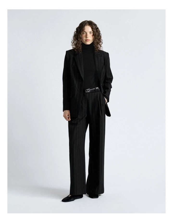 Pinstripe Boyfriend Blazer image 3