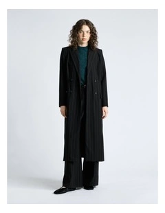 Pinstripe Double Breasted Coat