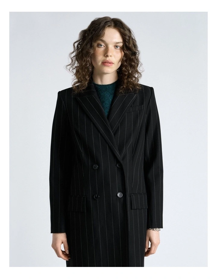 Pinstripe Double Breasted Coat image 3