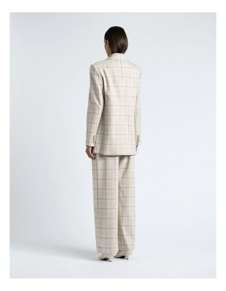Prince Of Wales Check Double Breasted Blazer in Grey image 2