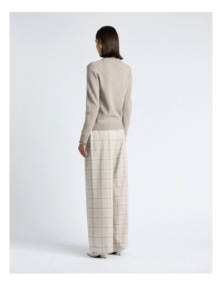 Merino Cashmere Blend Mock Neck Knit in Grey image 2