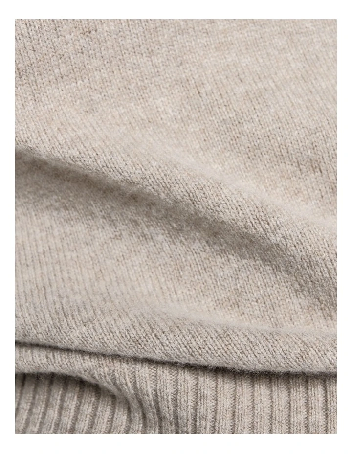 Merino Cashmere Blend Mock Neck Knit in Grey image 4