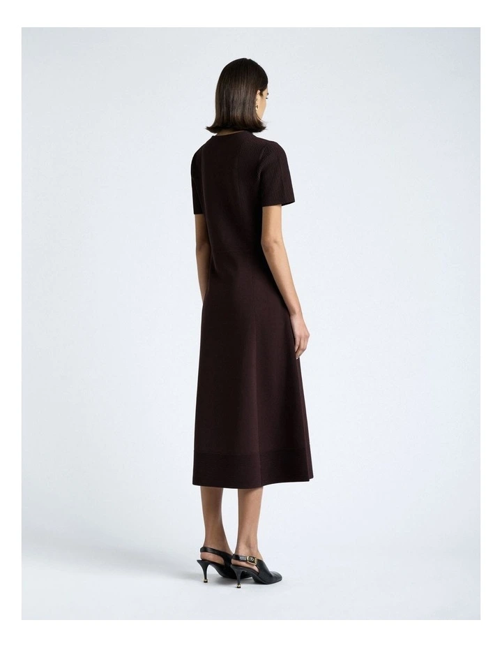 Milano Ottoman Stitch Midi Dress in Dark Chocolate image 2