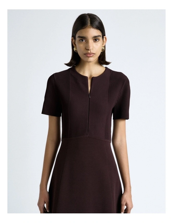 Milano Ottoman Stitch Midi Dress in Dark Chocolate image 3